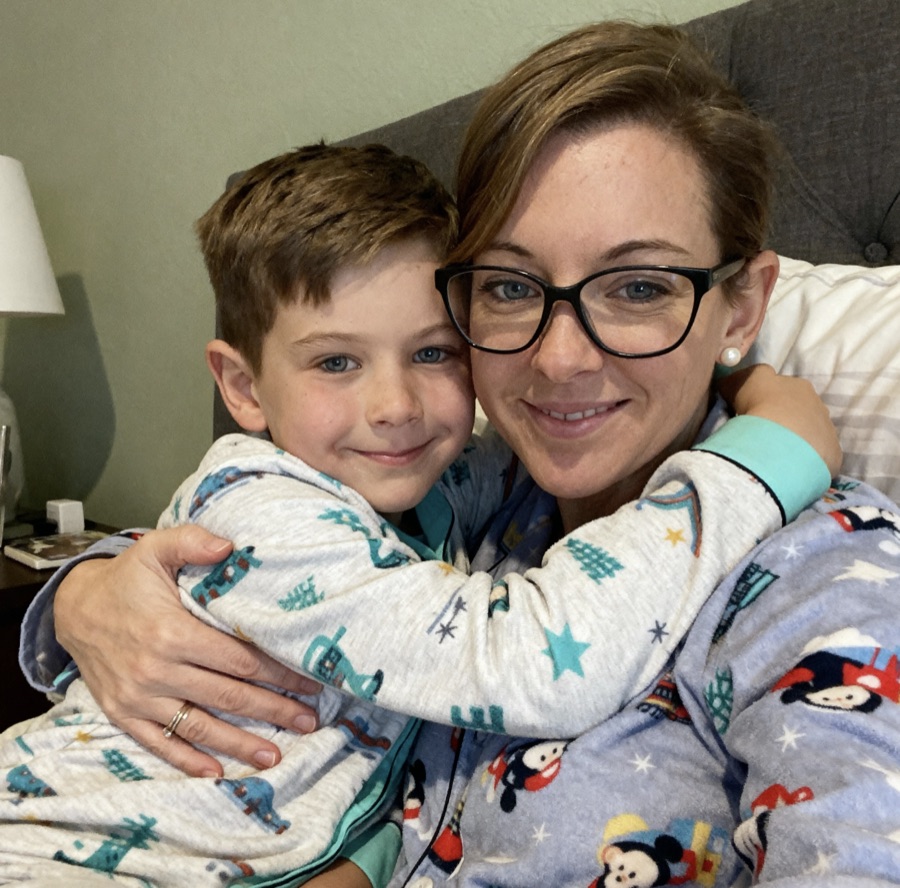 Keri with her son